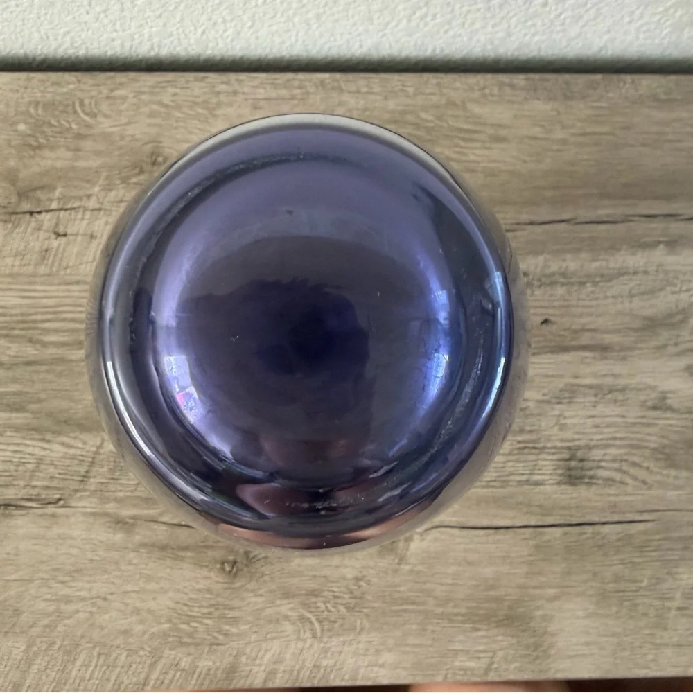 TARNOW POLAND AMETHYST ART GLASS VASE WITH CLEAR‎ BASE 12.5